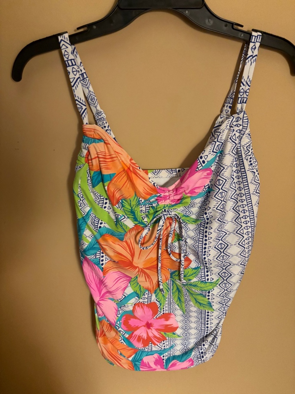 Women’s floral tankini top with bow